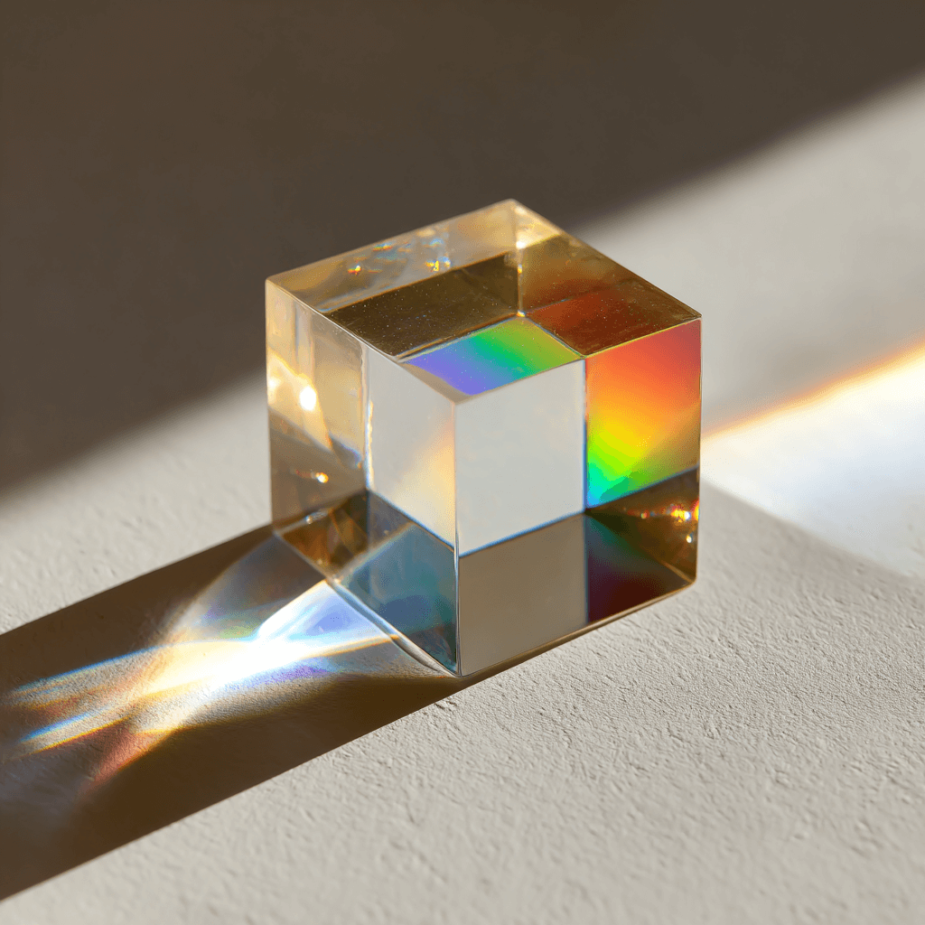 Abstract prism cube representing AI intelligence